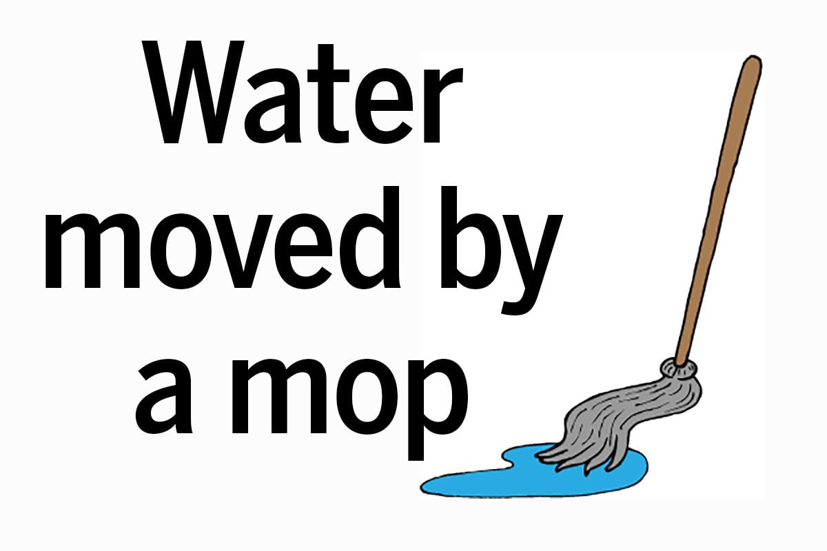 Most water moved with a mop in one minute